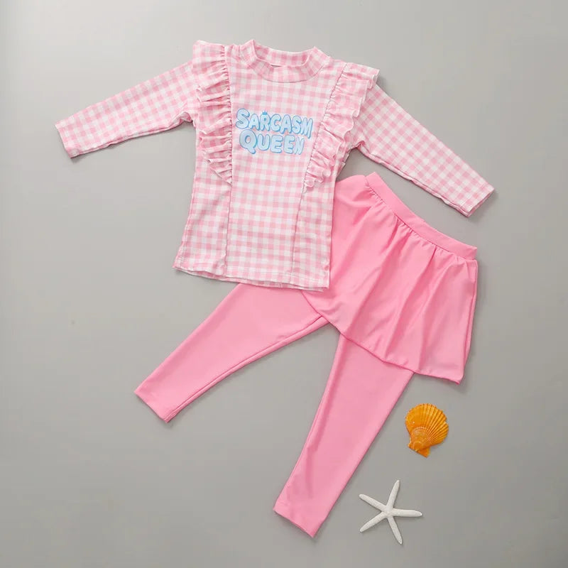 Girls swimwear Sun protection Quick drying Girls Long sleeved pants Swimwear