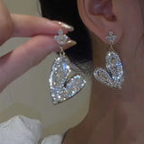 Hanging Earrings Retro Long Tassel Earrings feminine temperament  Coconut Rhinestone S925 Silver Needle 2023 NEW Fashion Jewelry