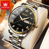 OLEVS High Quality Luxury Couple Watch For Men Women Stainless Steel Original Watches Top Brand Waterproof Couple Wrist Watches