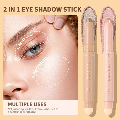 Eyeshadow Stick 2Pcs Cream Brightener Glitter Eyeshadow Pen Highlighter