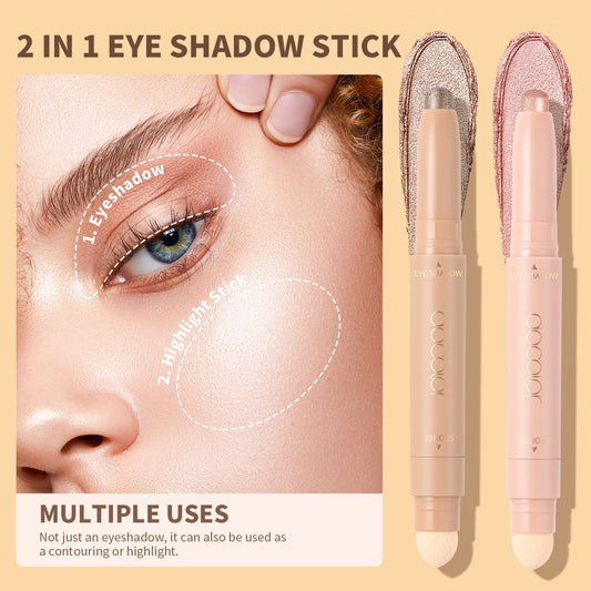 Eyeshadow Stick 2Pcs Cream Brightener Glitter Eyeshadow Pen Highlighter