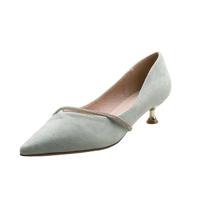new Korean version of fashion temperament hollow French female pointed thin heel heel