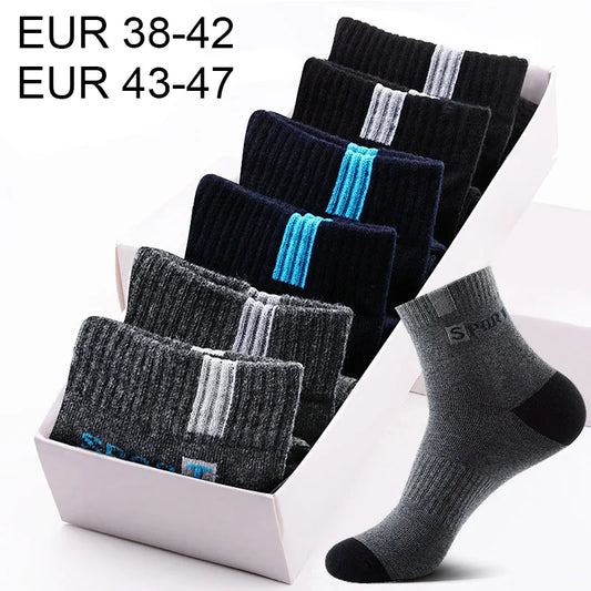 5 Pairs High-quality Bamboo Fiber Breathable Deodorant Business Men Tube Socks