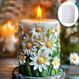 candle silicone mold flower bouquet relief resin mould blooming flower gypsum molds