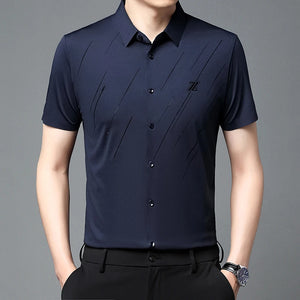 Men's Short-sleeved Shirt Summer New Ice Silk T-shirts