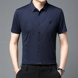 Men's Short-sleeved Shirt Summer New Ice Silk T-shirts