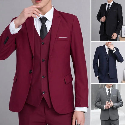 Men Formal Business Suit Coat One Button Black Blue Red Men Slim Fit Fashion Blazer Suit Jacket Casual Suit Blazer Men Clothing