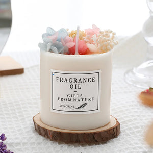 Preserved flower Scented Candle Soy Wax Dried Flowers Romantic  Candles Fragrance Ornament