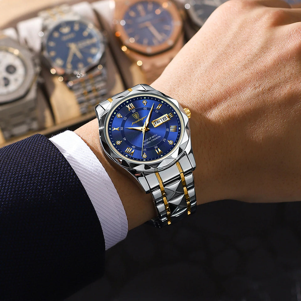 Brand Luxury Man Wristwatch Waterproof Luminous Date Week Men Watches Stainless