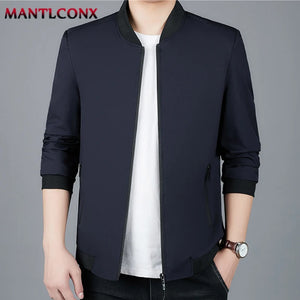 Casual Luxury Solid Color Men's Jacket Spring Autumn Thin V-neck Baseball Jacket for Men Zipper Up Jacket Man Outerwear Tops 3XL