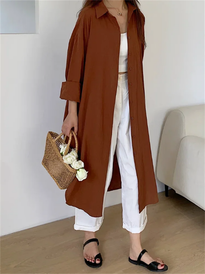 Shirt Dress Evening Vintage Dress Party Oversize Long Cotton Beach Women Dresses