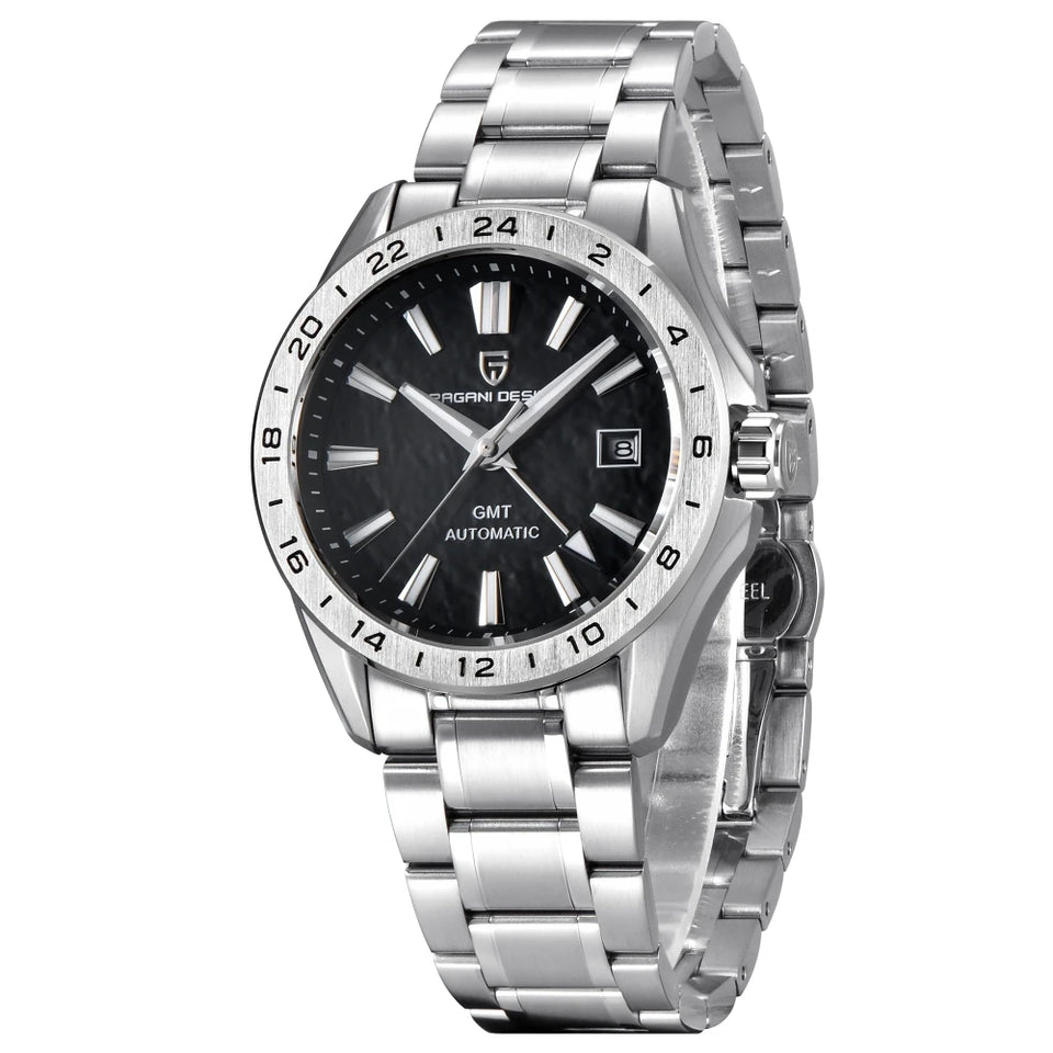 New 39mm Desert Texture Luxury Men Watches GMT Automatic Mechanical Business Dress Sapphire 10Bar Luminous ﻿