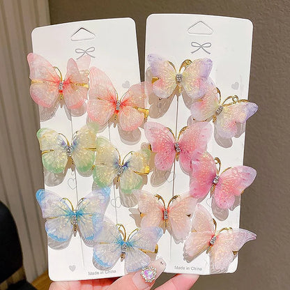 1PC Random Colorful Butterfly Hairpins