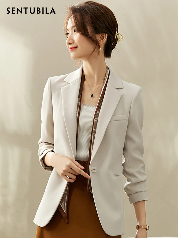 Elegant Fashion Office Lady Work Business Professional Notched Suit Jacket