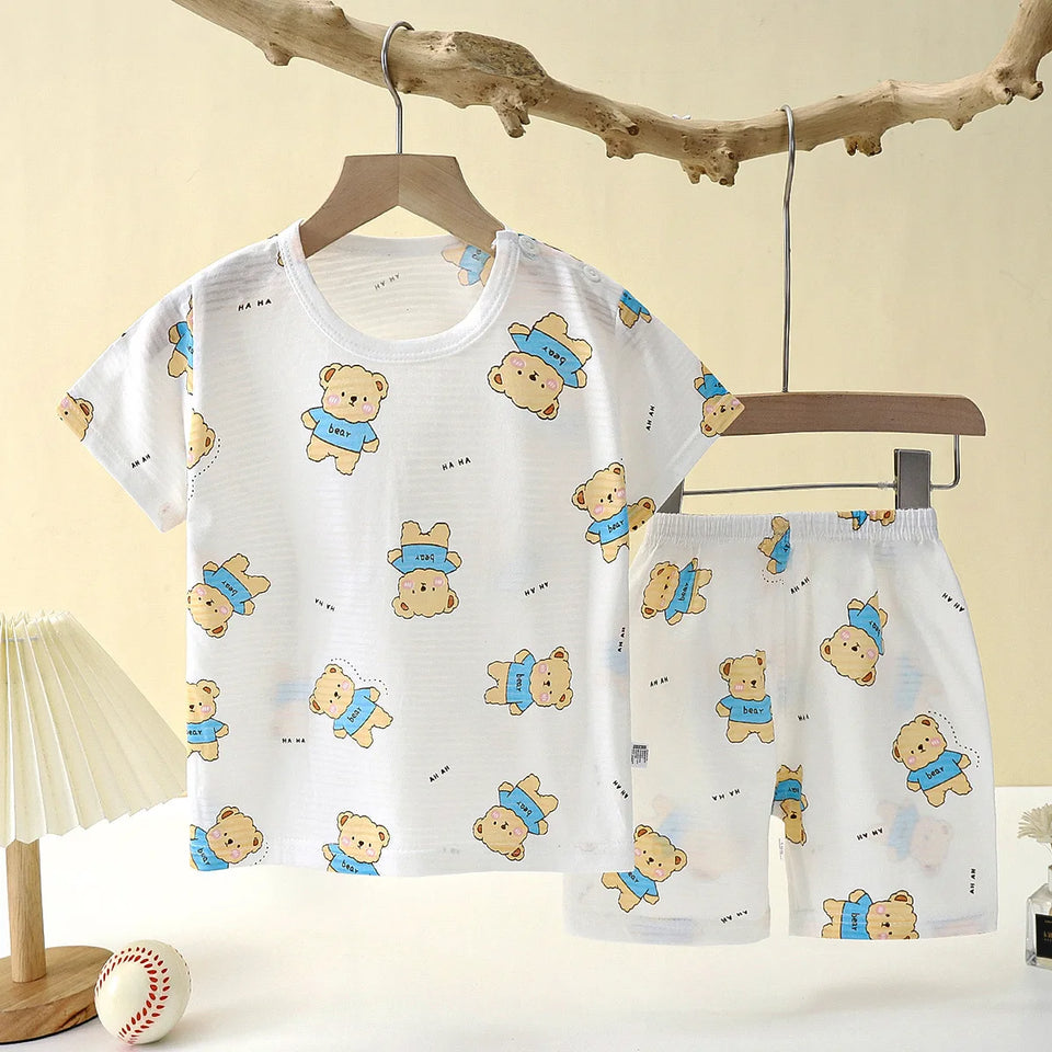 Children Home Clothing Pajamas Baby Underwear Set Thin Section Kids Clothes