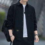 Long Sleeve Shirt Fashionable Spring Autumn Workwear Jacket For Men Comfortable Non-iron