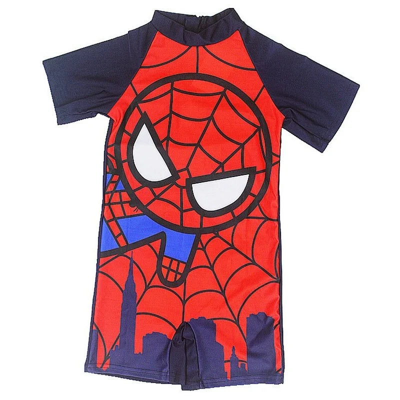 Disney Spider Cartoon Children's Swimsuit Set Iron Man 3-12 Years Old Boy