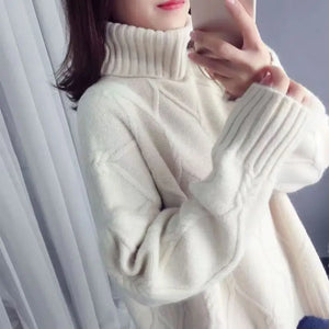 Autumn Winter New Fashion High Collar Long Sleeve Solid Sweaters Women's Clothing