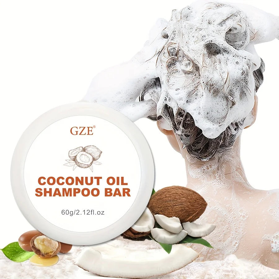 GZE Coconut Oil Shampoo Bar, Moisturizing Bar Shampoo for Dry Hair