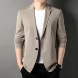 Men's Western-style Solid Color Suit Top Casual Business Wear