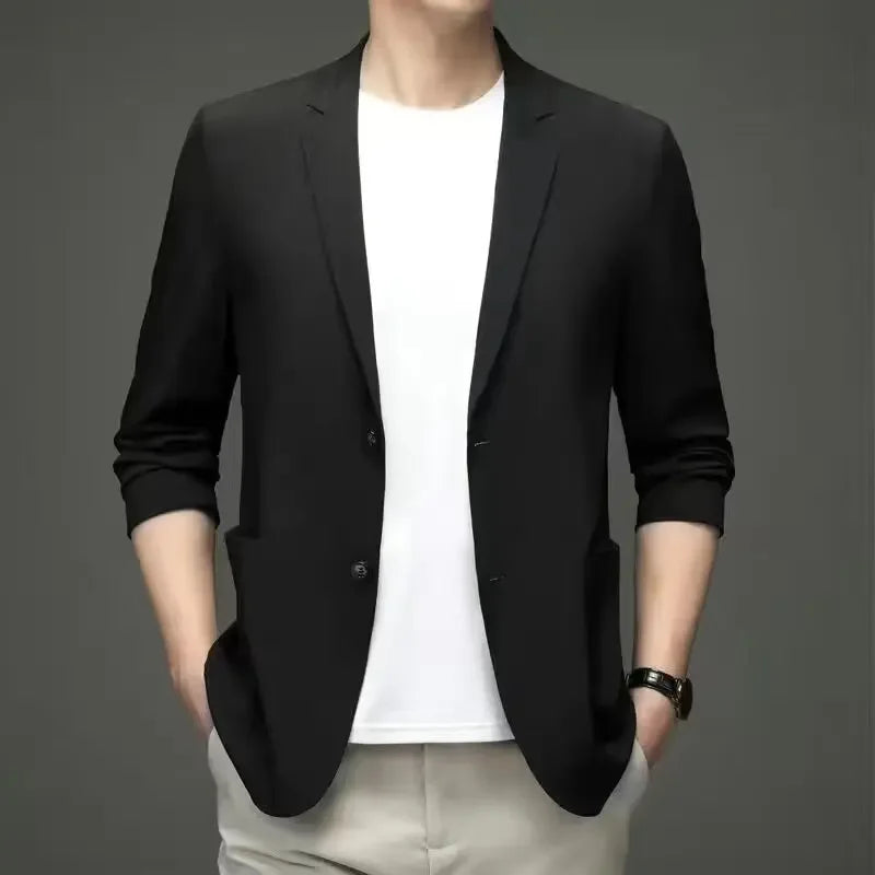 Men's Western-style Solid Color Suit Top Casual Business Wear