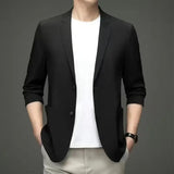 Men's Western-style Solid Color Suit Top Casual Business Wear