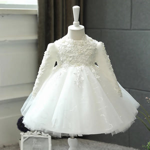 Sequin Tulle Baby Girl Dresses Newborn 1st Birthday Dress Long Sleeve Little Girl Party Dress