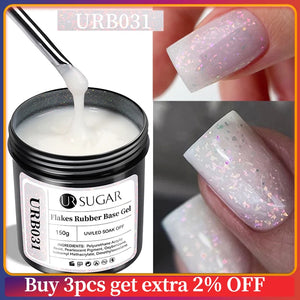 Rubber Base Gel Nail Polish Sparking Aurora Glitter Rubber Varnish Soak Off Semi permanent