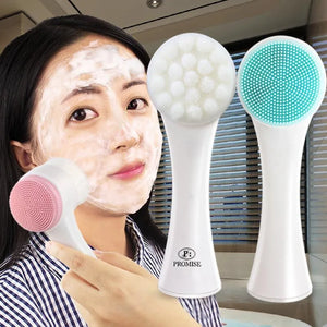 3D Silicone Face Cleansing Brush Double-Sided Facial Cleaning Tool Pore Cleaner Exfoliator Soft Bristle Face Cleaning Brush