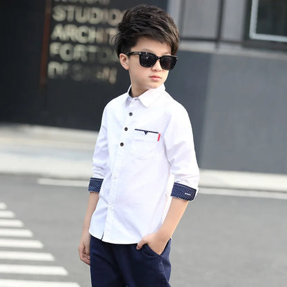 Teenager Kids Boys Clothes Children Shirts Fashion School Casual Tops Cotton Boys