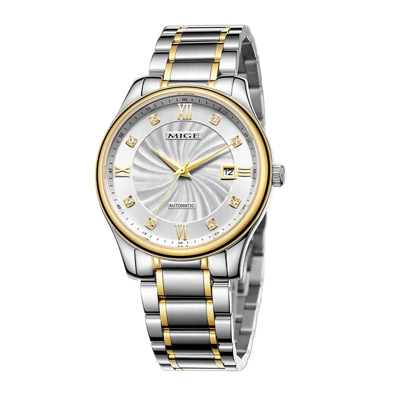 MIGE brand business steel mechanical watches for men japan 82s0 movement waterproof automatic luxury Casual sapphire mens watch