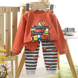 Cute Cartoon Bear Long Sleeve T-Shirt Tops + Pants New Baby Autumn Sleepwear