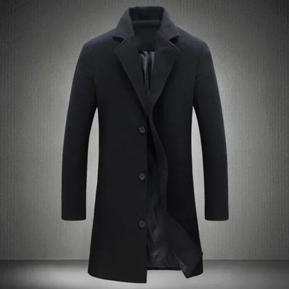 Single Breasted Lapel Long Coat Jacket