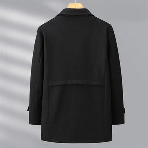 Woolen Jacket Men Plus Size 12XL Solid Color Jackets Woolen Coats Male Autumn Winter Long Style Jacket Fashion Casual