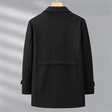 Woolen Jacket Men Plus Size 12XL Solid Color Jackets Woolen Coats Male Autumn Winter Long Style Jacket Fashion Casual