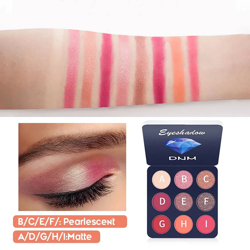 9 Colors Gliltter Eyeshadow Palette Matte Eye Shadow Pallete Shimmer Shine Nude Make Up