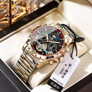 2025 new fully automatic men's mechanical watch waterproof luminous watch live foreign trade hot sale