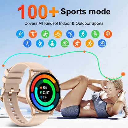 LIGE Smart Watch Woman Bluetooth Call Sport Fitness AI Voice Control Bracelet Full Touch Bracelet For Android IOS New Smartwatch