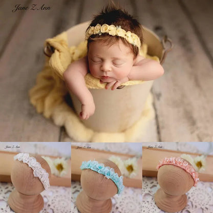 Newborn photography headband baby photo head flower 0-2 year infant solid color headwear props