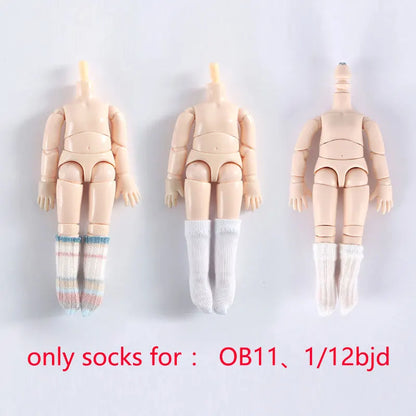 Ob11 Doll Socks Fashion Rainbow Striped Socks for baby girl