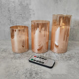 Set of 3 Rechargeable Electric Flameless Pillar Candle