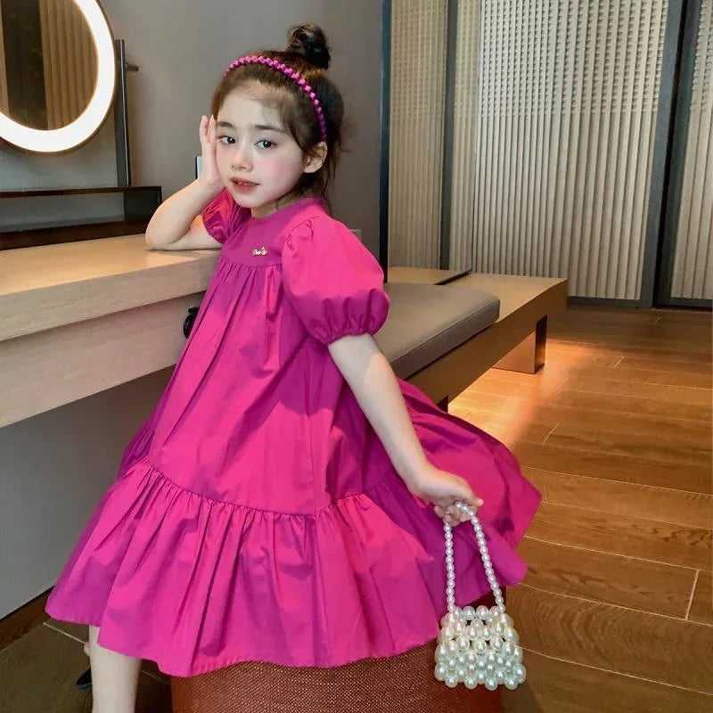 Dress Lolita Child Girls A-line Casual Midi Dress Children Dresses for Teens Party Princess