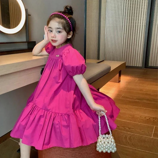 Dress Lolita Child Girls A-line Casual Midi Dress Children Dresses for Teens Party Princess