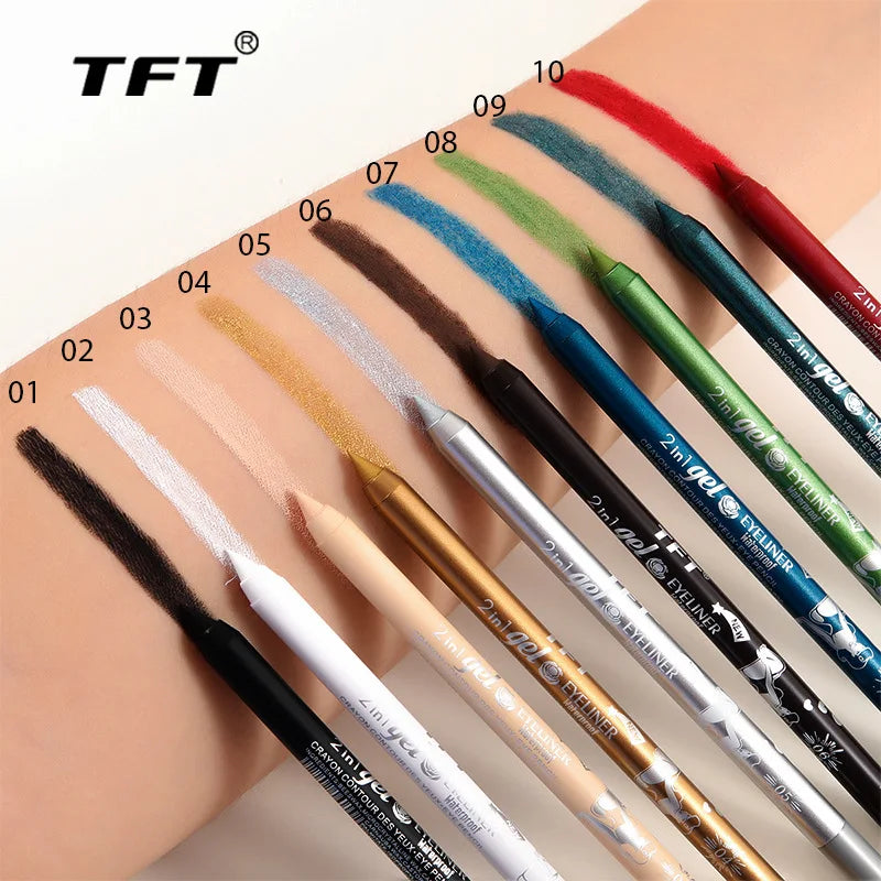 Waterproof Eyeliner Long Lasting Pencil Colourful Pigment Blue Black White Color Gel Eye