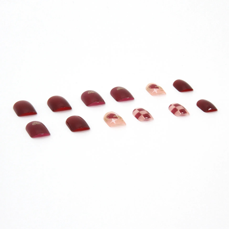 French Style Wearable Pink Press On Fake Nails Tips With Glue false nails design