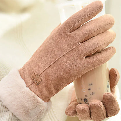 New Fashion Gloves Autumn Winter Cute Furry Warm Mitts Full Finger Mittens Women