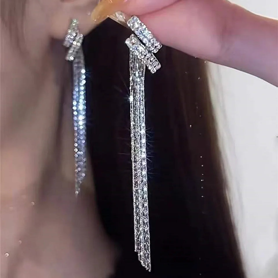 Hanging Earrings Retro Long Tassel Earrings feminine temperament  Coconut Rhinestone S925 Silver Needle 2023 NEW Fashion Jewelry