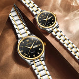 OLEVS High Quality Luxury Couple Watch For Men Women Stainless Steel Original Watches Top Brand Waterproof Couple Wrist Watches