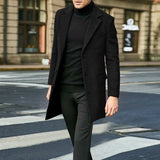 Autumn and Winter New Men's Windbreaker British Long sleeved Woolen Coat