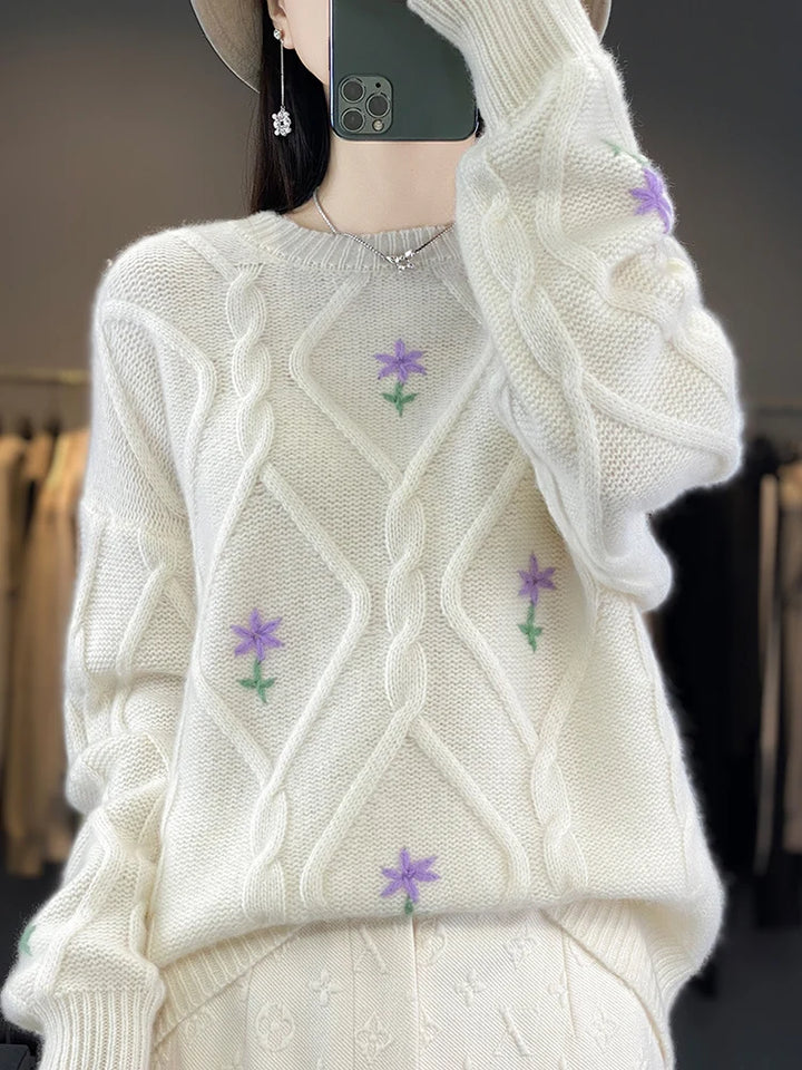 High end Luxury 100% Merino Wool Sweater Women's Autumn/Winter